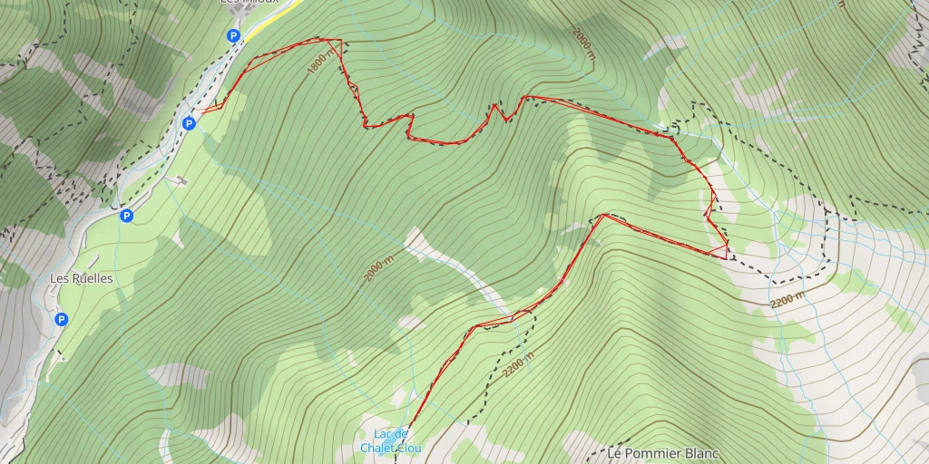 Map of the trail for Lac de Chalet Clou