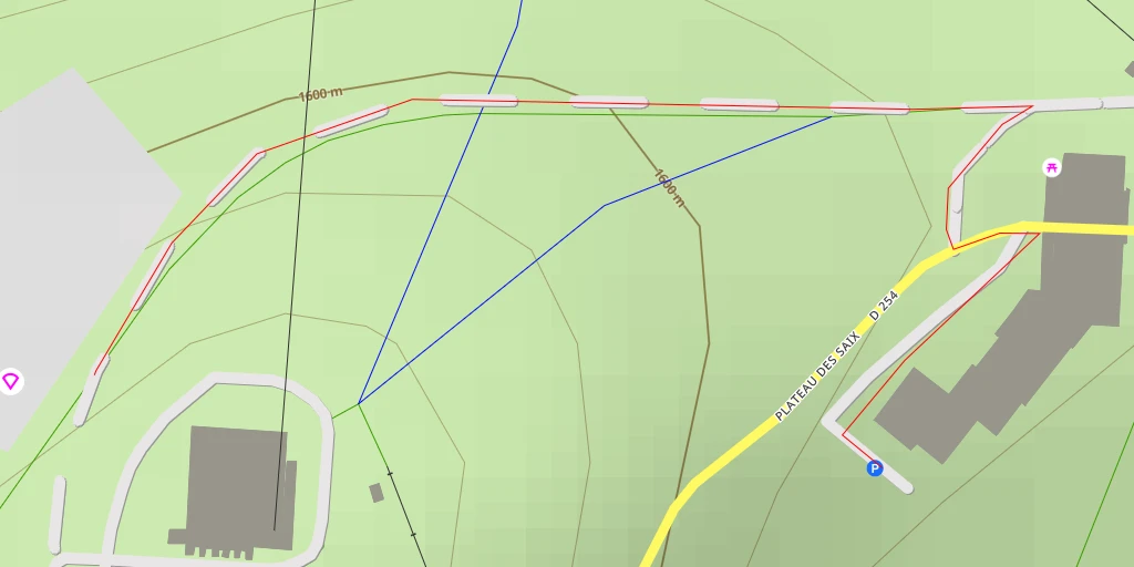 Map of the trail for Décollage FFVL de Samoens les Saix 1600