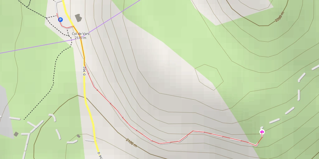 Map of the trail for Chapelle Sainte-Marie-Madeleine - Saint-Paul-sur-Ubaye