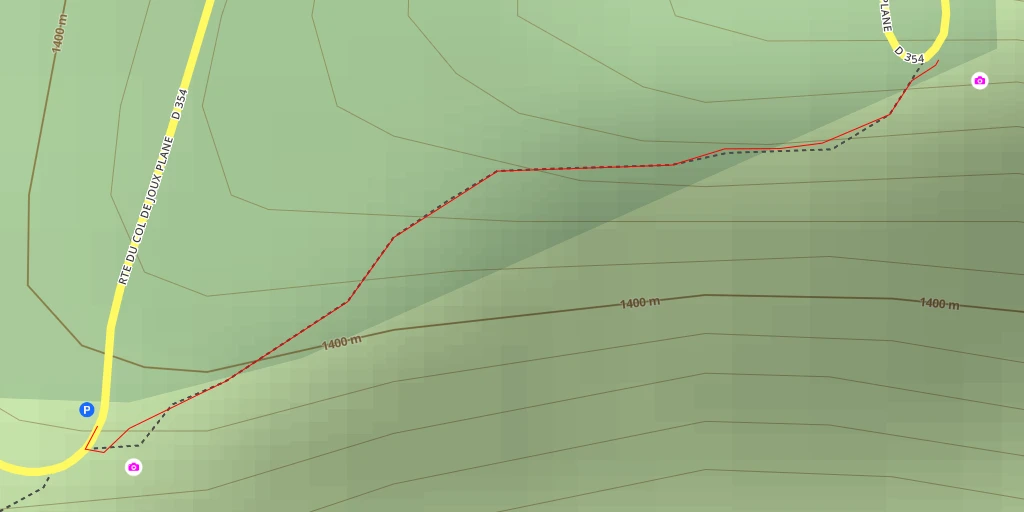 Map of the trail for Route du Col de Joux Plane