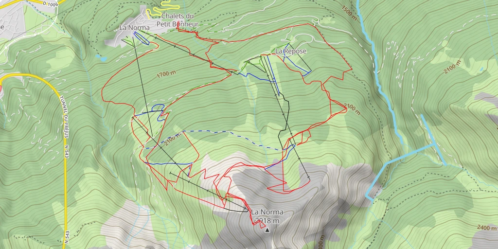 Map of the trail for La Norma