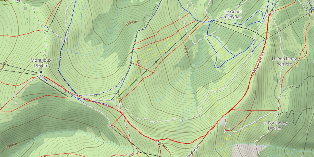 Map of the trail for Routes des Crêtes