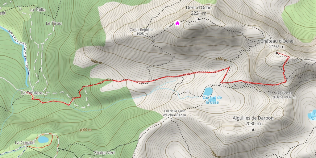 Map of the trail for Château d'Oche