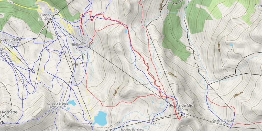 Map of the trail for Roche de Mio