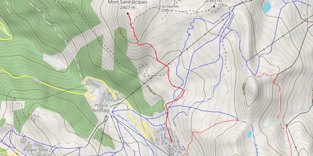 Map of the trail for Mont Saint-Jacques