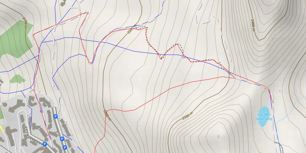 Map of the trail for Lac des Inversens