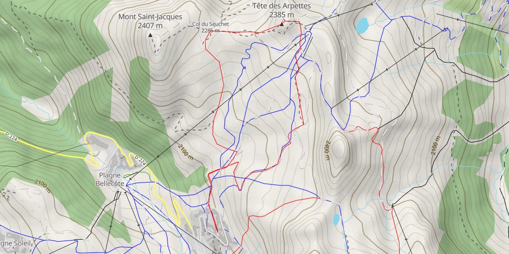 Map of the trail for Table d'orientation