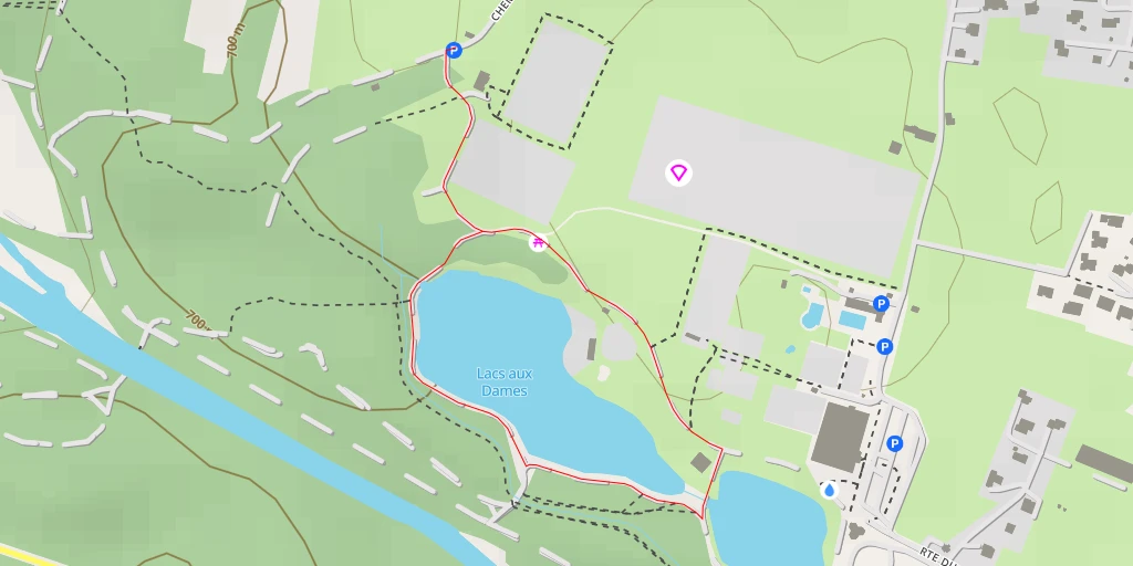 Map of the trail for Route du Lac aux Dames
