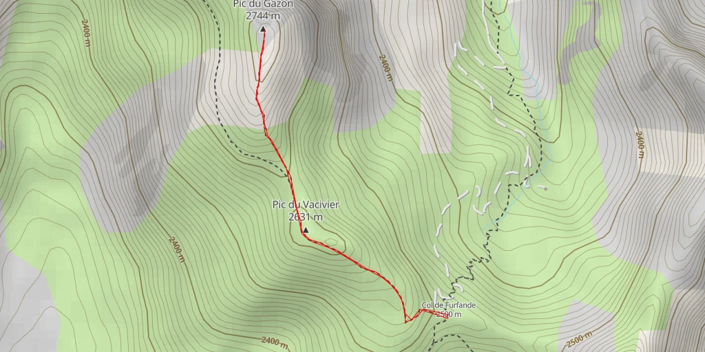 Map of the trail for Pic du Gazon