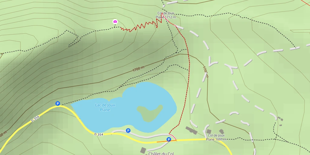 Map of the trail for Route du Col de Joux Plane