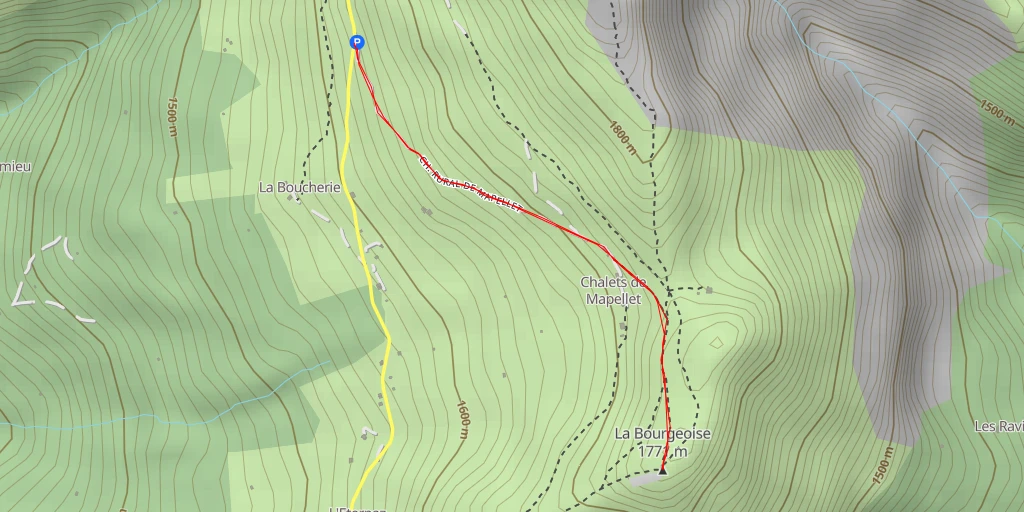 Map of the trail for La Bourgeoise