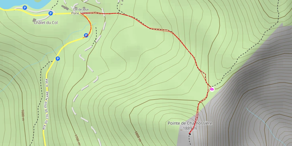 Carte de l'itinéraire :  Pointe de Chamossière