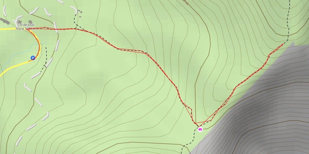 Carte de l'itinéraire :  Route du Col de Joux Plane