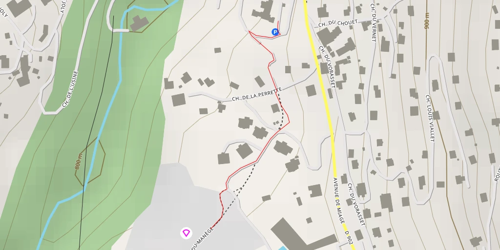 Map of the trail for Atterrissage Vol Libre de Saint-Gervais-les-Bains