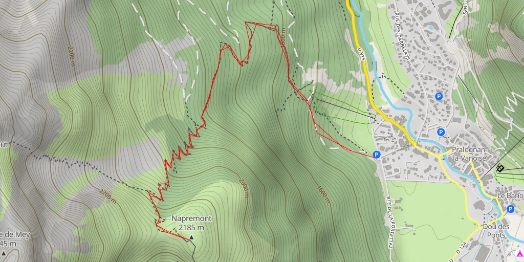 Map of the trail for Napremont