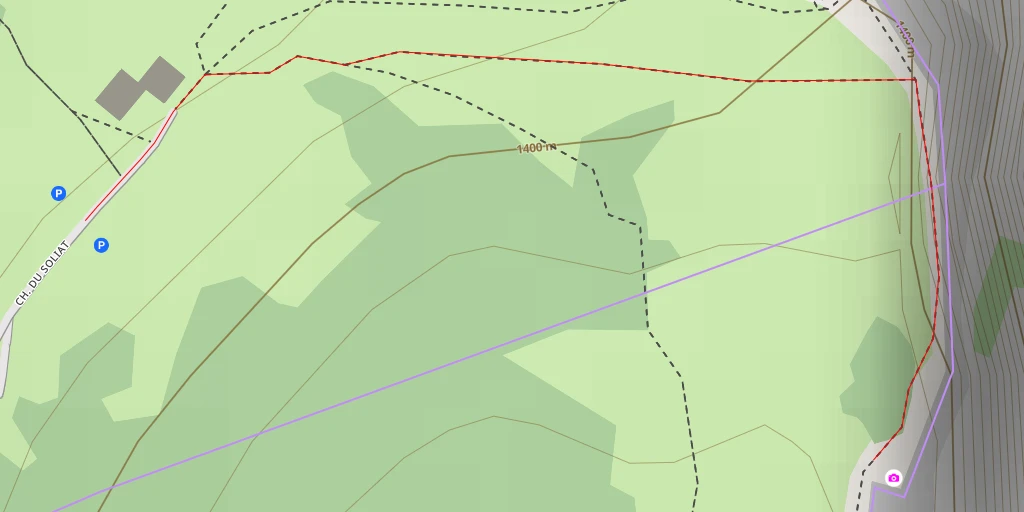 Map of the trail for Creux du Van