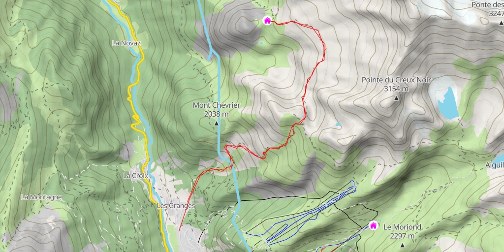 Map of the trail for Refuge du Grand Bec