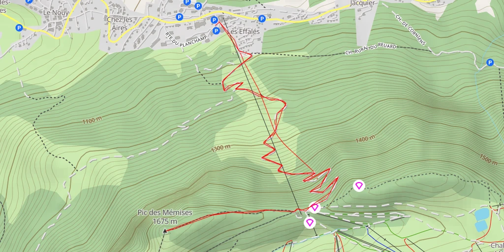 Map of the trail for AI - Croix des Mémises - Thollon-les-Mémises