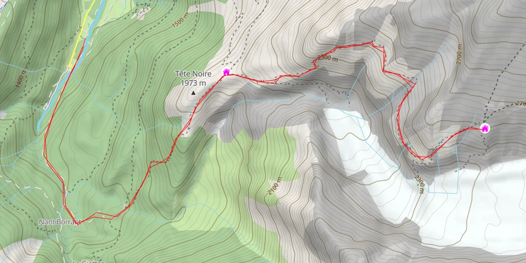 Map of the trail for Refuge des Conscrits