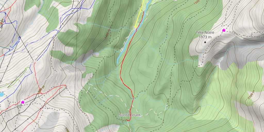 Map of the trail for Chalet - Refuge de Nant Borrant