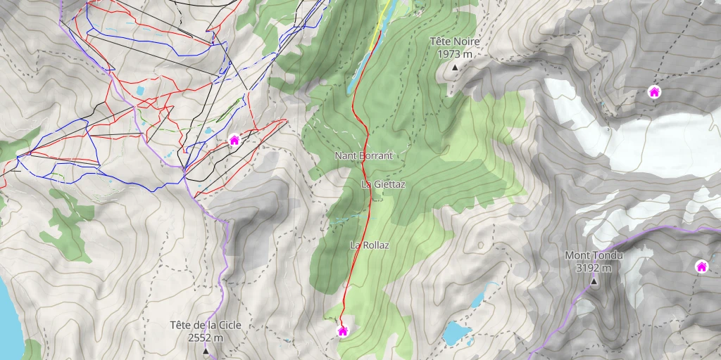 Carte de l'itinéraire :  Refuge de la Balme