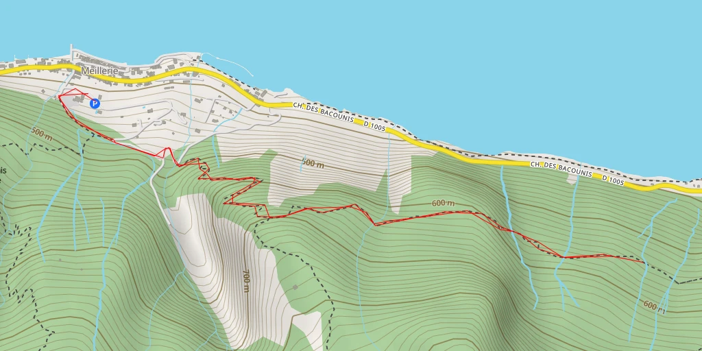 Map of the trail for D 1005 - D 1005