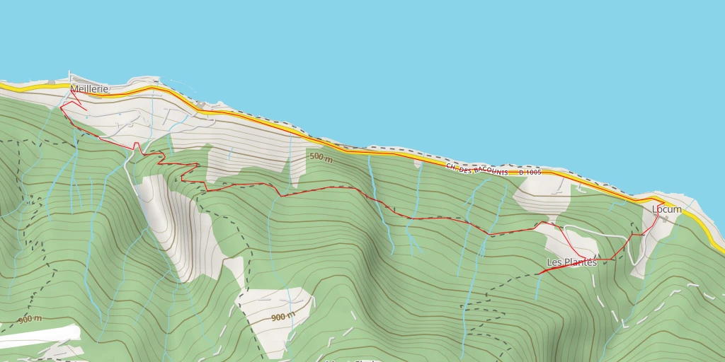 Carte de l'itinéraire :  Route des Plantées - Route des Plantées