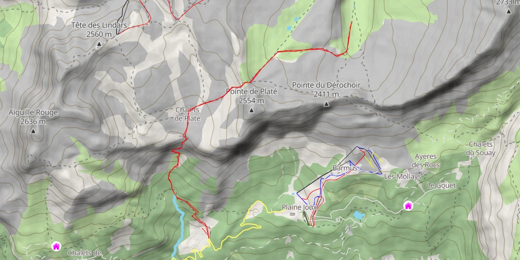 Map of the trail for Le Grand Pré - Accès aux Salamanes