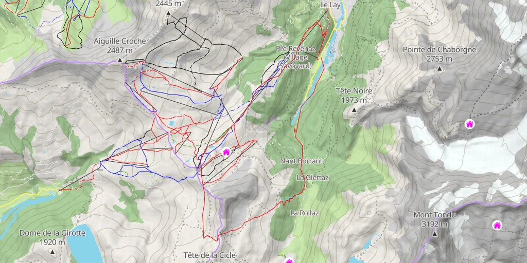 Map of the trail for Col de la Fenêtre Versant E (voie normale depuis Notre Dame de la Gorge)