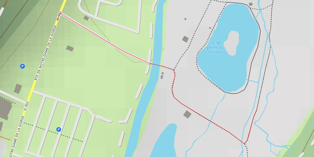 Map of the trail for Parc de loisirs du Pontet - Route de Notre-Dame-de-la-Gorge