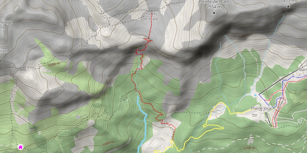 Map of the trail for  Chalets de Platé : Depuis Praz Coutant
