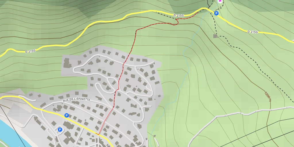 Map of the trail for D 215g - D 215g