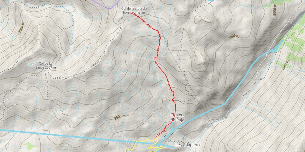 Map of the trail for Refuge du Col de la Croix du Bonhomme