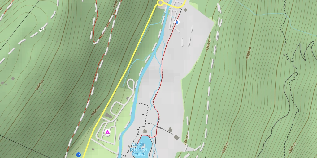 Map of the trail for Lac de pêche du Pontet