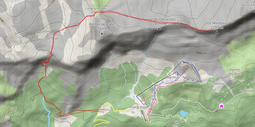 Map of the trail for Le Marteau