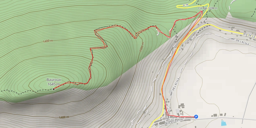 Map of the trail for Bauroux