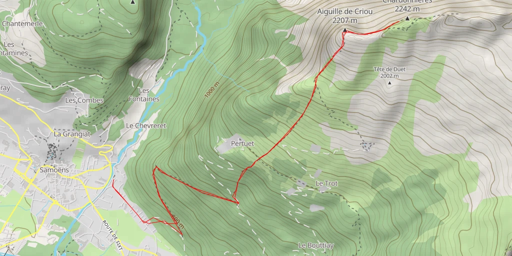 Map of the trail for La Tendraiche