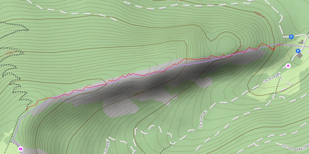 Map of the trail for Creux du Van Tour, par le Dos d'Âne