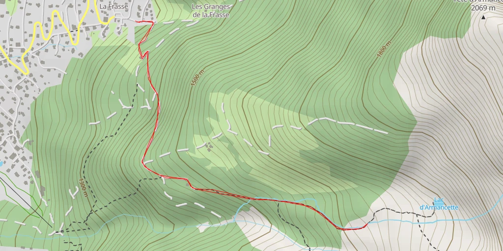 Carte de l'itinéraire :  46 - Sentier des Granges