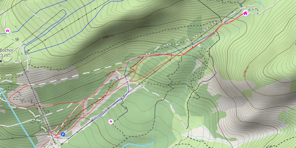 Map of the trail for Refuge des Barmettes