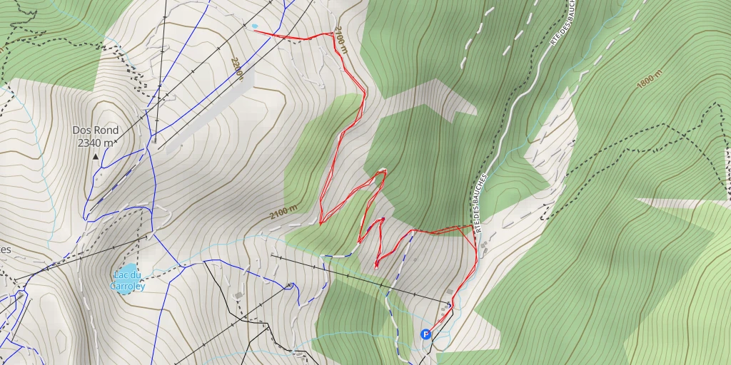 Map of the trail for Dos Rond - Tour du Lac des Pierres Blanches - La Plagne-Tarentaise