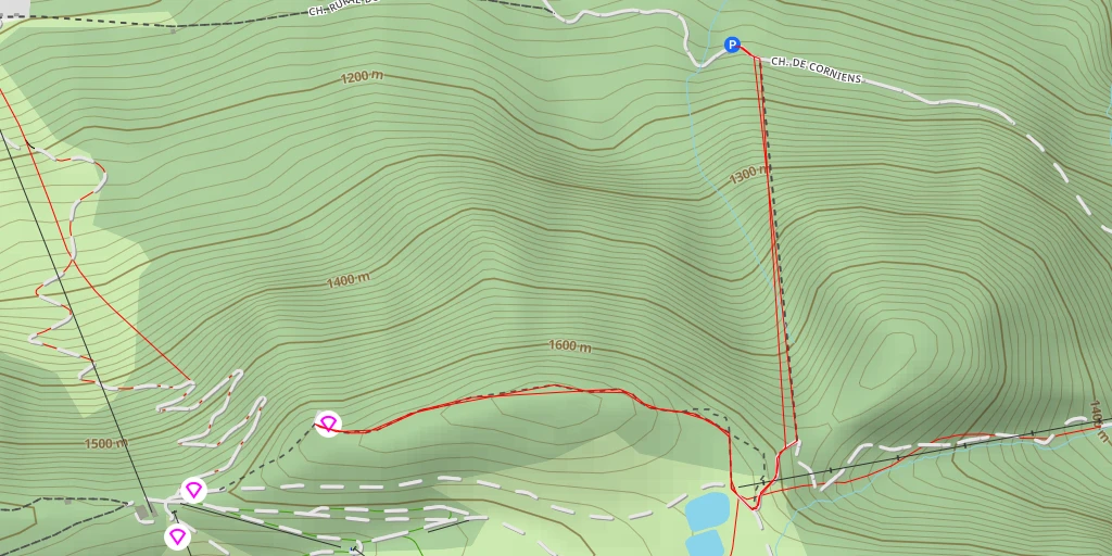 Map of the trail for AI - Table d'Orientation Les Préalpes Romandes - Thollon-les-Mémises