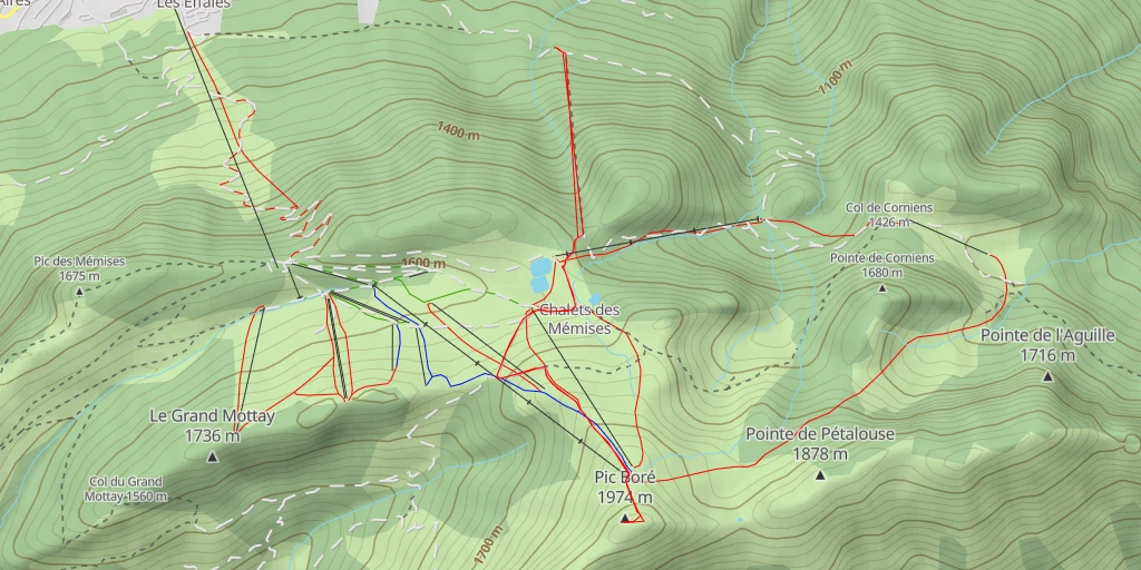 Map of the trail for Pic Boré