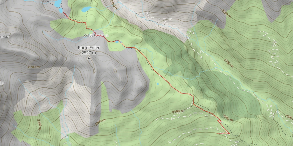 Map of the trail for Lac Riondet