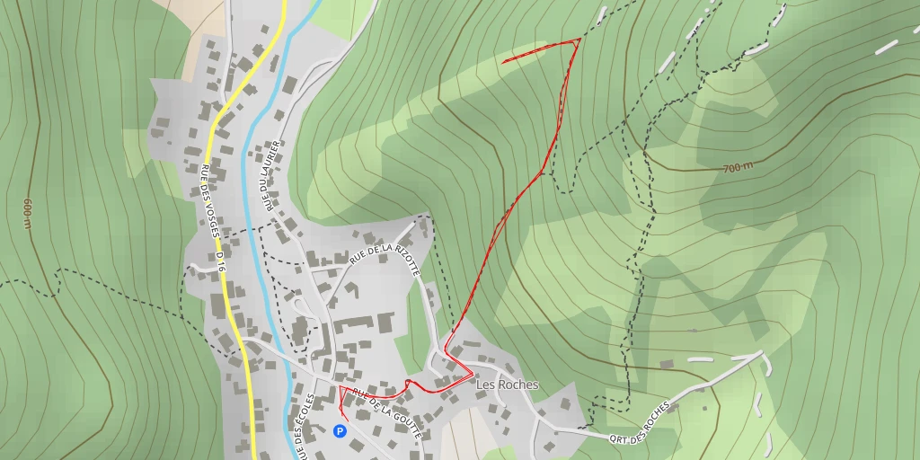 Map of the trail for Rochers du Laurie