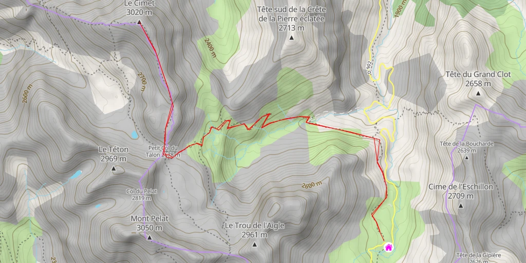 Map of the trail for Le Cimet