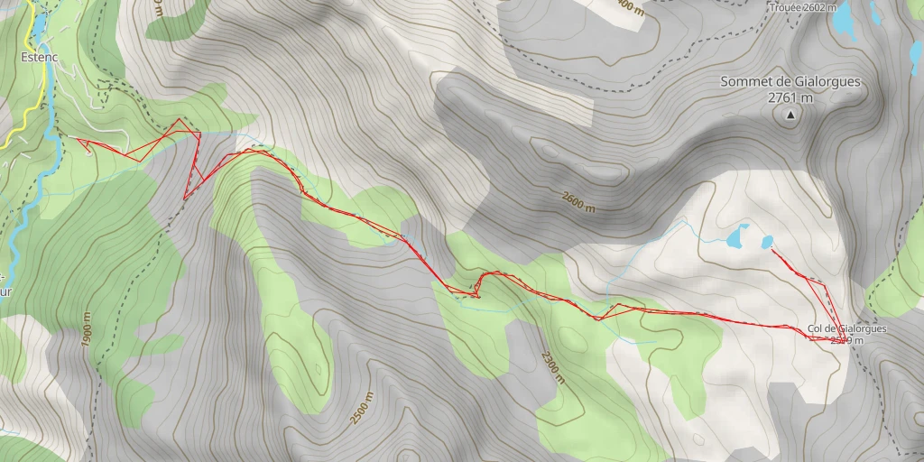 Map of the trail for Lacs de l'Estrop