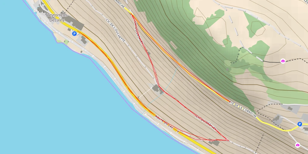 Map of the trail for Route de la Corniche