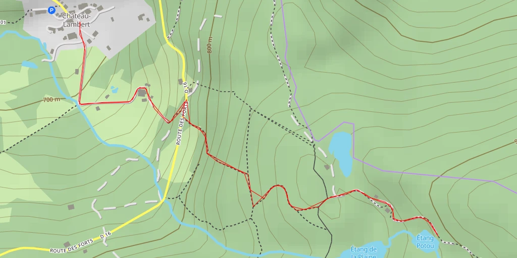 Carte de l'itinéraire :  Étang Potou