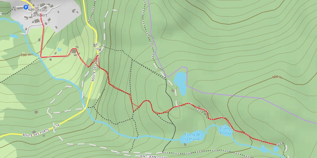 Carte de l'itinéraire :  Sentier Jean Tissot